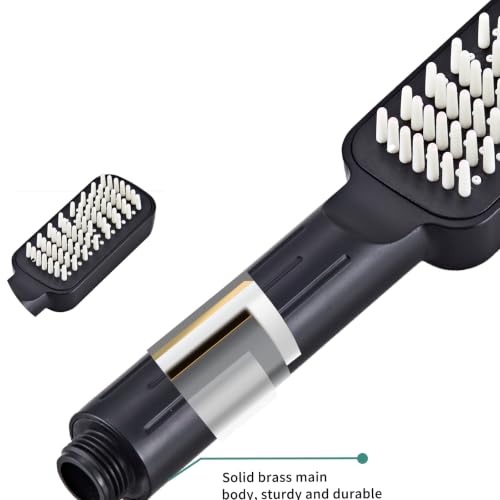 Matte Black High Pressure Handheld Shower Head, Wide Face Hand Held Showerhead with Hose and Bracket, Built-in Power Wash Jet Spray, Detachable Shower Head Set - color: Matte Black (Standard - Wide)