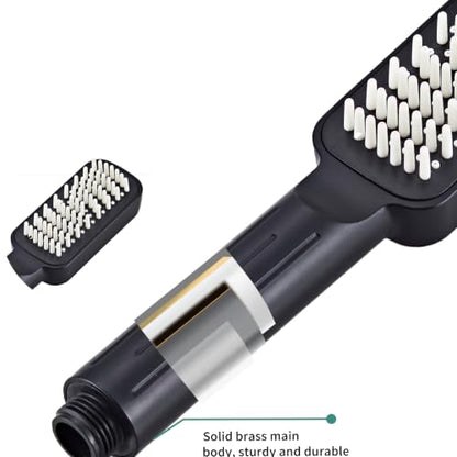 Matte Black High Pressure Handheld Shower Head, Wide Face Hand Held Showerhead with Hose and Bracket, Built-in Power Wash Jet Spray, Detachable Shower Head Set - color: Matte Black (Standard - Wide)