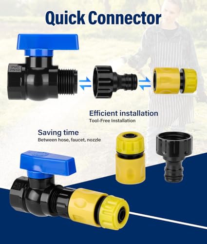 3 Sizes 3-in-1 IBC Tote Hose Adapter 2.44" Fine, 2" Fine and 2" Coarse Thread, 275-330 Gallon Water Tote Tank Hose Adaptor, Faucet Adapter for Garden Hose Connector