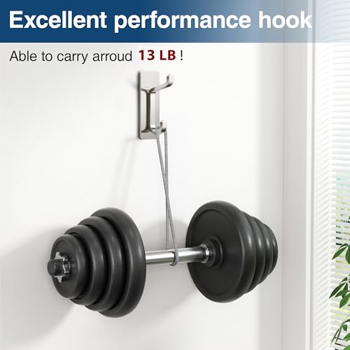 pickpiff 13LB Strong Stick-on Hooks for Coat & Towel, Brushed Nickel 6 Pack - color: Brushed Nickel, size: 6 Pack