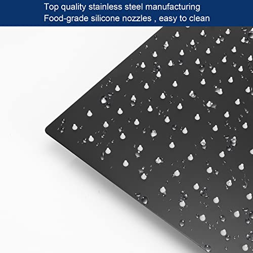 NearMoon Rain Shower Head With Shower Arm, Ceiling Mount Square Shower, Stainless Steel Ceiling Rainfall Showerhead- Waterfall Full Body Coverage (12 Inch, Matte Black) - color: Matte Black, size: 12 Inch