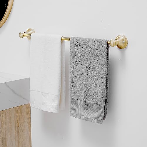 Towel Racks for Bathroom Wall Mounted Bath Towel Bar Brushed Gold | Adjustable 16-26 In, Wall Mounted Towel Holder, Stainless Steel, Rustproof, Towel Bar Rod Hanger Hardware Accessories Hotel - color: Brushed Gold