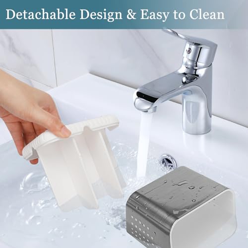 PARKMANI Toothbrush Holders for Bathrooms, Kids Electric Toothbrush and Toothpaste Holder, Brushed Nickel Toothbrush Caddy, Tooth Brushing Stand for Bathroom Organizer Countertop (Brushed Silver) - color: Brushed Silver