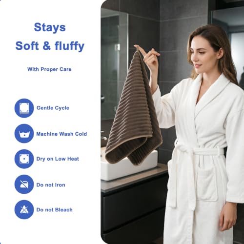 3-Piece Hand Bath Towels 14 X 29.6 Inchs, Quick-Dry Microfiber Washcloths with Hanging Loop, Soft & Absorbent Face Towels for Bathroom Kitchen Gym Travel - color: 3coffee