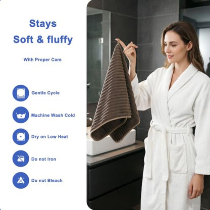 3-Piece Hand Bath Towels 14 X 29.6 Inchs, Quick-Dry Microfiber Washcloths with Hanging Loop, Soft & Absorbent Face Towels for Bathroom Kitchen Gym Travel - color: 3coffee