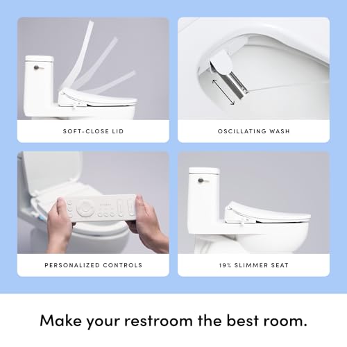 TUSHY Cloud+ Electric Bidet Toilet Seat with Remote, Heated, Elongated | Personal Settings, Instant Warm Water, Air Dryer, Automatic Deodorizer, Night Light, Soft-Close Lid, GFCI Outlet Required - style: Cloud+ Elongated w/Remote