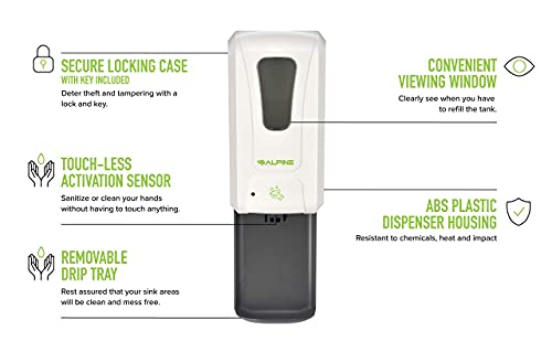 Alpine Automatic Hand Sanitizer Dispenser - Touchless Soap Dispenser with Drip Tray for Restaurant, Hospital, School, Hotel, Kitchen and Bathroom -1200mL Foam - style: Foam w/ Drip Tray