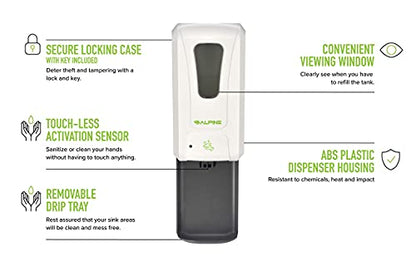 Alpine Automatic Hand Sanitizer Dispenser - Touchless Soap Dispenser with Drip Tray for Restaurant, Hospital, School, Hotel, Kitchen and Bathroom -1200mL Foam - style: Foam w/ Drip Tray