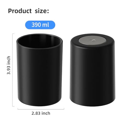 Toothbrush Cup 13.75oz，Bathroom Cup 2Pk，Black | Easy to clean 390ml plastic bathroom tumbler with non-slip grip. Durable toothbrush cup for home, travel and business - color: Black, size: 2PCS