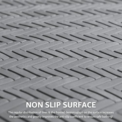OTHWAY Bathtub Mat Non Slip, Extra Long Rubber Bath Mat for Tub, Machine Washable Shower Anti Slip Mat with 332 Strong Suction Cups (Grey, 36" x 17") - color: Grey, size: 36" x 17" (Rectangular)