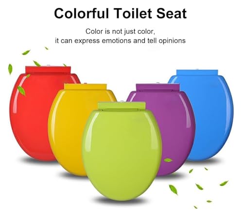 Toilet Seat Quiet No Slam Color Toilet Seats Cover, Quick Release For Easy Clean, Adjustable Plastic Toilet Seat(Red) - color: Red