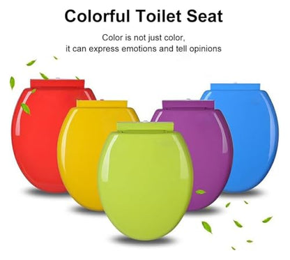 Toilet Seat Quiet No Slam Color Toilet Seats Cover, Quick Release For Easy Clean, Adjustable Plastic Toilet Seat(Red) - color: Red