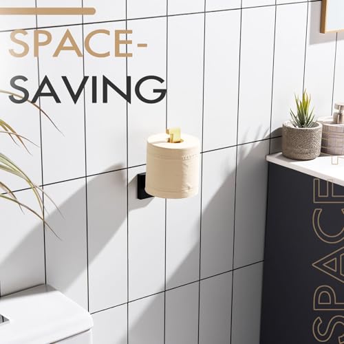 KOKOSIRI Toilet Paper Holders Wall Mounted Toilet Roll Holder for Bathrooms Hardware Washroom T-304 Stainless Steel, Matte Black and Gold B2003GDK - color: Black Gold, size: Without Shelf(1 Pack)