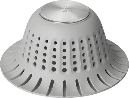Hair Catcher Shower Drain,Bathtub Drain Hair Catcher, Covering Bathroom Sink Drain Strainer, Bathtub Protector for Pop-Up & Flat Bath Tub Drain Stoppers,Hair Trap for Shower Drain Effectively (Grey)