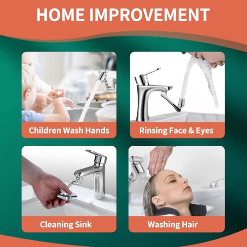 Patented CECEFIN Swivel Faucet Extender Sink Aerator NSF/ANSI 372 Standard | Bathroom/Kitchen Tap Extension Lead-free, 1440° Rotatable 2-Mode Water Splash Spray Attachment, Multifunctional Robotic Arm - color: A- Swivel Faucet Aerator