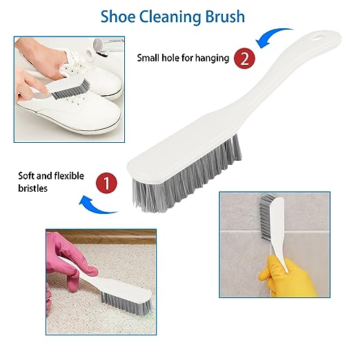 6 Pack Multipurpose Household Cleaning Set, Deep Cleaning Brush Set with Grips - Dish, Scrub, Bottle, Shoe, Groove Gap, Keyboard Brush for Kitchen, Bathroom (B)