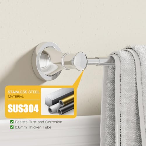 Towel Racks for Bathroom Wall Mounted Bath Towel Bar Polished Chrome | Adjustable 16-26 In, Wall Mounted Towel Holder, Stainless Steel, Rustproof, Towel Bar Rod Hanger Hardware Accessories Hotel - color: Polished Chrome
