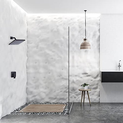 Oil Rubbed Bronze Shower Faucet GGStudy Single Function Shower Trim Kit with Rough-in Valve Shower Set Bath Rainfall Shower Faucet System 8inch Square Stainless Steel Metal Shower Head - color: Oil Rubbed Bronze, style: Square
