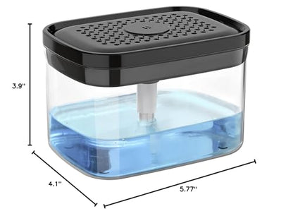 MR.SIGA Dish Soap Dispenser with Sponge Holder for Kitchen, Black | Dishwashing soap pump dispenser for sink, kitchen soap dispenser, dish sponge holder - color: Black
