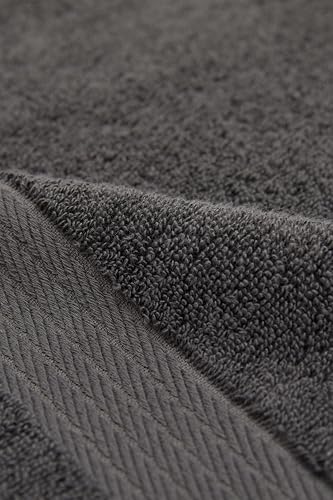 Ozdilek 6-Piece Bath Towel Set, 2 Bath, 2 Hand, 2 Wash, 100% Cotton Turkish Towels, 2 Bath Towels (30x60/550 GSM), 2 Hand Towels (16x30/575 GSM), 2 Washcloths (13x13/600 GSM) (Anthracite Gray) - color: Antrazit