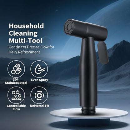 BARROCK 2 Pack Bidet Sprayer Head Only, Stainless Steel Handheld Shattaf Jet Spray for Toilet, Baby Cloth Diaper Sprayer with Adjustable Water Pressure Control, Matte Black - color: Matte Black
