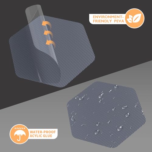 Non Slip Bathtub Stickers, Shower Stickers for Safety Bathroom Tubs, Bathtub Non Slip Stickers and Adhesive Decals Scraper for Bath Tub, Shower Floor, Stairs, Ladders(Square Shape) (24, Grey) - color: Grey