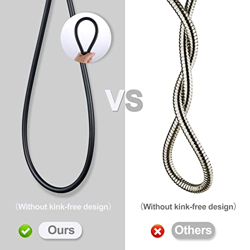 Aleasha 99 Inches Extra Long Shower Hose Attachment for Shower Head Extension - PVC Bathroom Bathing Hose Replacement With Brass Insert and Nut - color: Black, size: 99inch