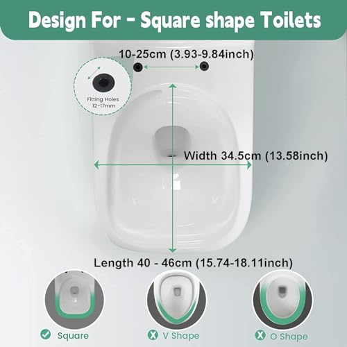 Quick Release Rectangular Soft Close Toilet Seat with Easy Cleaning, Top Fixing & Adjustable Hinges, White Plastic Cover, 03b - size: 03b