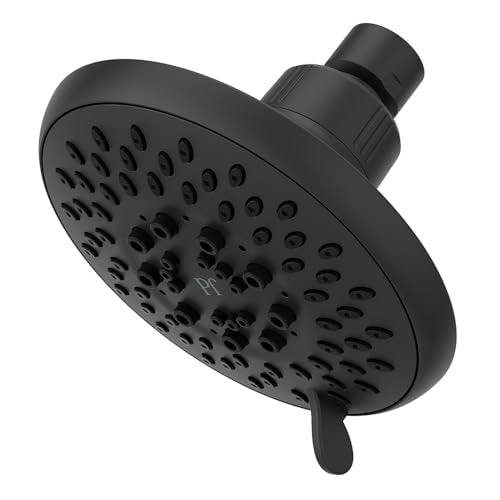 Pfister Universal Shower Head, Shower Arm Not Included, 5-Function, 1.75 GPM, Matte Black Finish, 015WS2UT01B - color: Matte Black