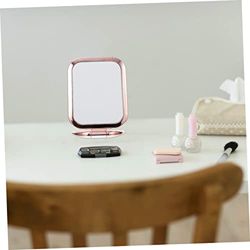 VICASKY Double Sided Magnifying Makeup Mirror Rose Gold Folding Tabletop Vanity Mirror Portable for Bathroom Countertop and Dressing Table Stylish for Travel and Business Use