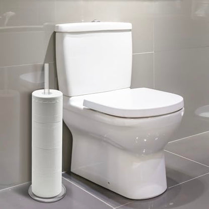 MyGift Freestanding Toilet Paper Holder Stand - Bathroom Toilet Paper Storage with Floor Standing Roll Dispenser - color: Clear