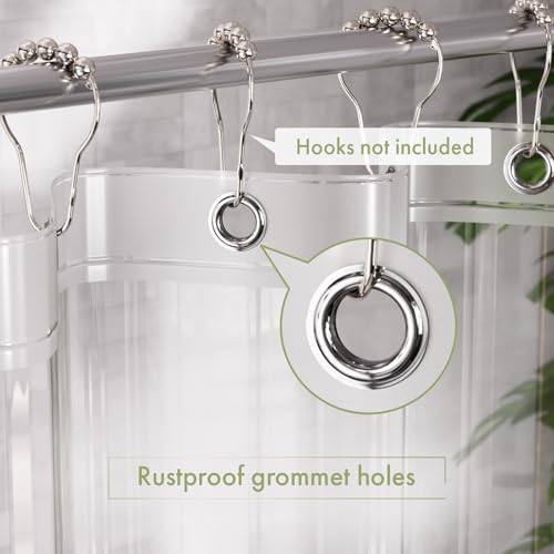 AmazerBath Long Shower Curtain Liner with 3 Magnets, 72x90 Clear Shower Curtain Liner Tall, Waterproof Plastic Shower Liner, Lightweight PEVA Shower Curtain with 12 Rustproof Metal Grommets - color: Clear, size: 72"W x 90"L (Pack of 1)