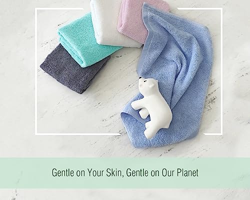 12 Pack Washcloths 13" x 13" - Soft Wash Cloths for Your Face Towel, Viscose derived from Bamboo & Cotton Blend Wash Cloths for Your Body (White) - color: White