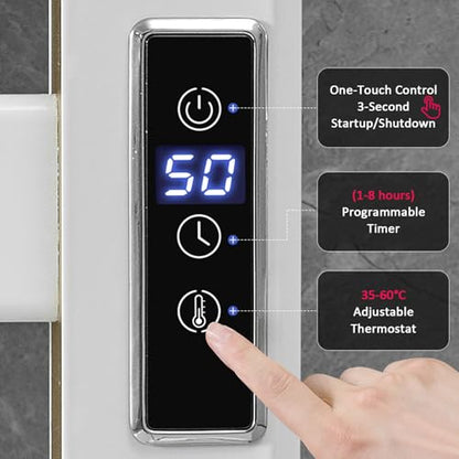 Towel Warmer Rack, Space Aluminum Electric Heated Towel Racks for Bathroom, 4 Bars Wall Mounted Bath Towel Heater with Built-in Timer&Temperature Adjustment, Plug-in, White - color: White