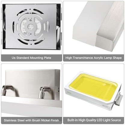 36 inch LED Modern Bathroom Vanity Lighting Fixtures Over Mirror, Brushed Nickel Adjustable Makeup Vanity Light Bar Dimmable 5CCT 36W 3000K-5000K - color: Nickel-36 Inch 5cct