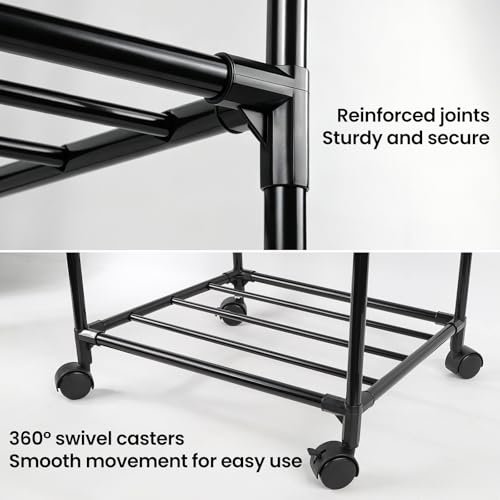 GOESWELL Storage Cart 6 Tier Slim Rolling Utility with Wheels for Bathroom | Storage Cart For Bathroom 6 Tier Slim Rolling Utility With 2 Lockable Casters Narrow Metal Shelving Unit