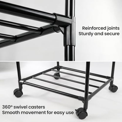 GOESWELL Storage Cart 6 Tier Slim Rolling Utility with Wheels for Bathroom | Storage Cart For Bathroom 6 Tier Slim Rolling Utility With 2 Lockable Casters Narrow Metal Shelving Unit