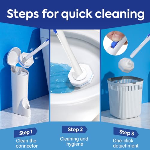 100 Pcs Disposable Toilet Cleaner Refill Pads, Universal Toilet Bowl Brush Replacement Heads, Durable Deep Cleaning Refills, Fresh Scent Bathroom Cleaning Supplies - size: 1 Count (Pack of 100)