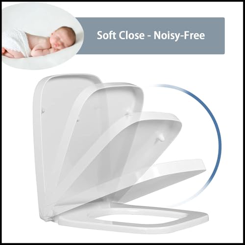 Quick Release Toilet Seat, Standard WC Loo Seat for Easy Cleaning and Installation - size: 34*45cm