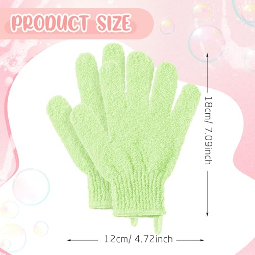 Didaey 104 Pcs Exfoliating Glove Bulk Shower Gloves with Hanging Loop Exfoliating Body Scrubber Dead Skin Remover for Body Bath Beauty Spa Massage Scrubs Men Women Bathing (Green) - color: Green