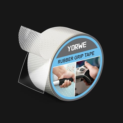 Yorwe Rubber Grip Tape, Ultra-Thin Strong Adhesive Anti-Slip Waterproof Heat Resistant Wear-Resistant Cushion Pad, Making Handles or Contact Surfaces Safer, with Grip and Comfort (Clear, 2In x 10Ft) - color: Clear, size: 2In x 10Ft
