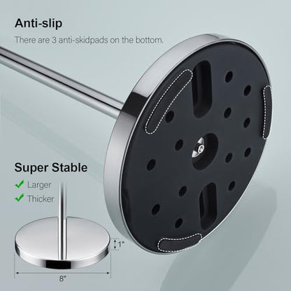 BAGNOLUX Bathroom Toilet Paper Holder Stand with Reserve, SUS304 Stainless Steel Rustproof Pedestal Tissue Roll Holder Heavy Duty, Polished Chrome - color: Polished Chrome