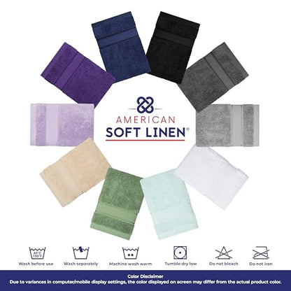 American Soft Linen Salem Washcloth Sets, 4 Piece Luxury 600 GSM 100% Cotton Washcloths for Bathroom, 13x13 inches Washrags Premium Quality Hand Face Towels, Mint - color: Mint Green, size: 13x13"