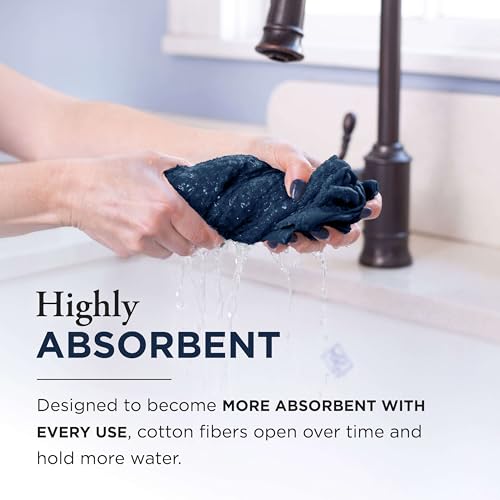 Thyme and Sage 100% Cotton Turkish Kitchen Hand Towels, Blueberry, 8 Pack | Premium Materials, 16"x26", Made in Turkey, Ultra Absorbent, 350 GSM - color: Blueberry, size: Pack of 8