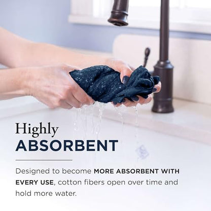 Thyme and Sage 100% Cotton Turkish Kitchen Hand Towels, Blueberry, 8 Pack | Premium Materials, 16"x26", Made in Turkey, Ultra Absorbent, 350 GSM - color: Blueberry, size: Pack of 8