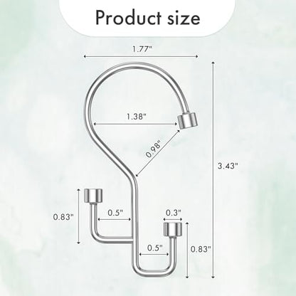 Bathway 12-Pack Double Shower Curtain Hooks, Rust-Resistant Metal Shower Curtain Rings with High-Low Design to Separate Liner & Curtain, Smooth Glide, Chrome - color: Chrome
