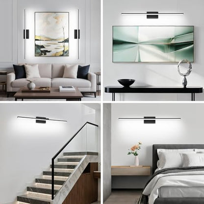 LED Bathroom Vanity Light, Modern Bathroom Light Fixture Over Mirror (Cool White 6000K), Vanity Light Bar with Angle Adjustable, 40 Inch, Black - color: Black-Cool White, size: 40 inch
