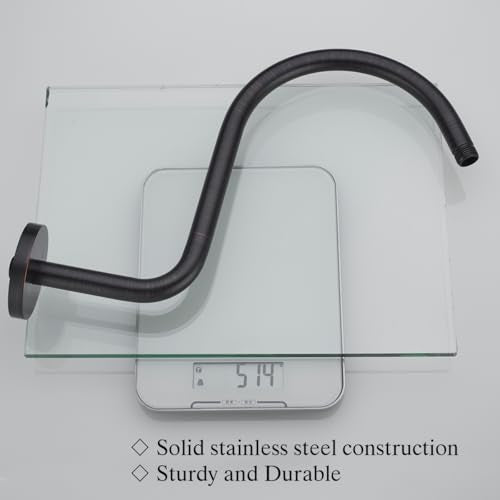 RANDOM S Shaped Shower Head Riser Pipe,Goose Neck Shower Arm 13 Inch Shower Head Extension Arm with Flange,Standard 1/2" Connection,Oil Rubbed Bronze.RD-91098-13ORB - color: Oil Rubbed Bronze