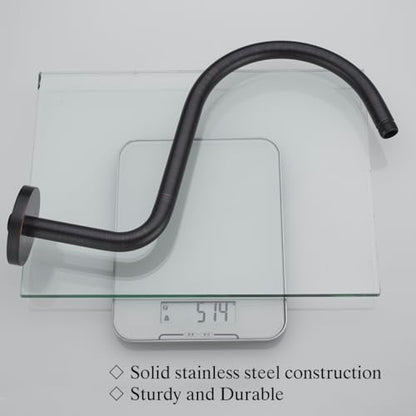 RANDOM S Shaped Shower Head Riser Pipe,Goose Neck Shower Arm 13 Inch Shower Head Extension Arm with Flange,Standard 1/2" Connection,Oil Rubbed Bronze.RD-91098-13ORB - color: Oil Rubbed Bronze