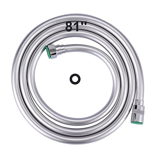 Shower Hose, 81 Inches Extra Long Shower Head Hose Extension for Bathing Toilet Cleaning Dogs Bathroom Bathing Chrome Handheld Shower Hose - color: Chrome, size: 81inch